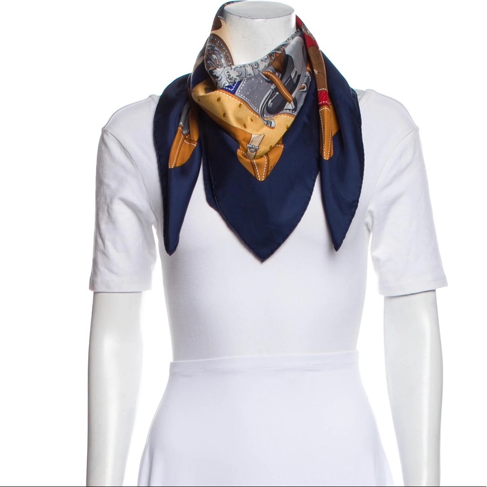 HERMÈS Tout Cuir Silk Scarf Est. Retail $435.00